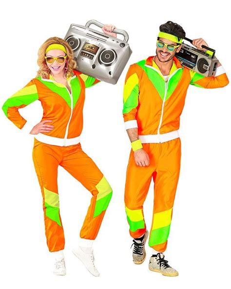 80s Orange Shell Suit Adult Costume Party Delights