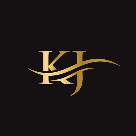 Diseño de logotipo kj moderno para identidad empresarial y empresarial