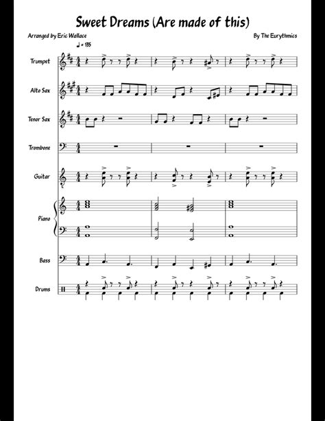 Sweet Dreams Are Made Of This Sheet Music For Piano Trumpet Alto