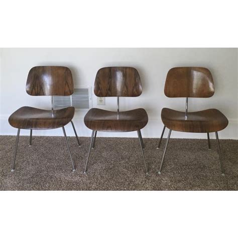 Early Production Mid Century Herman Miller Eames Rosewood Dcm Chairs