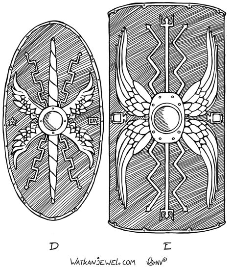 Roman Shield Coloring Page