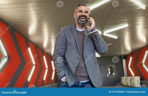 Horizontal Photo Of Mature Adult Male Boss With Gray Hair And Beard