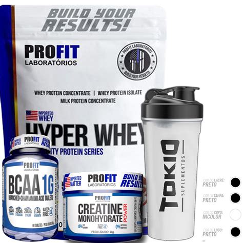 Kit Hyper Whey Refil G Creatina G Bcaa G Profit