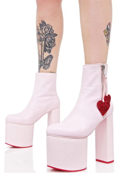 Sugar Thrillz Pink Chunky Boots Dolls Kill