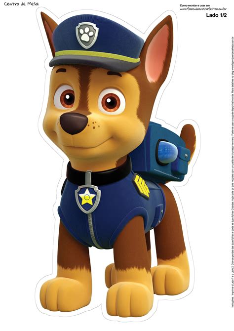 Centro de Mesa Patrulha Canina - Chase 1-1 Paw Patrol Png, Paw Patrol ...