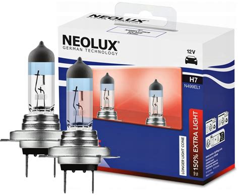 ŻARÓWKI H7 NEOLUX 150 EXTRA LIGHT 12V 55W N499EL1 2SCB za 57 90 zł z