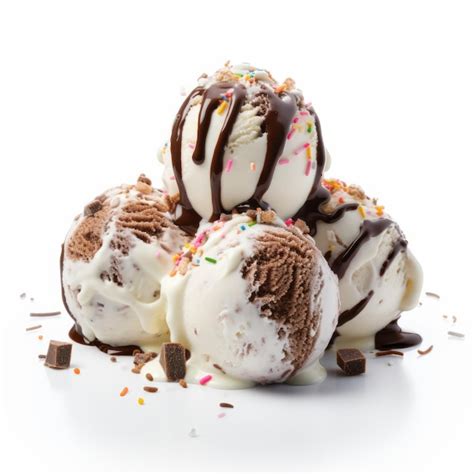 Delicious Truffles Mini Ice Creams On A White Background Premium AI