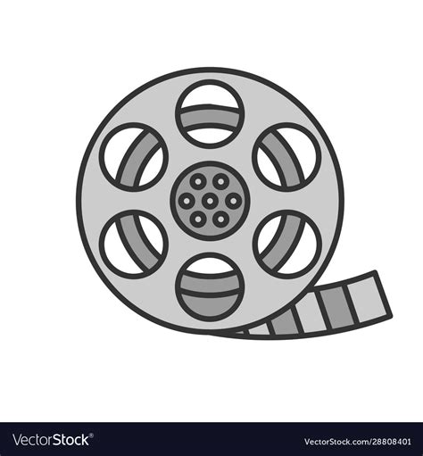 Filmstrip Roll Color Icon Royalty Free Vector Image