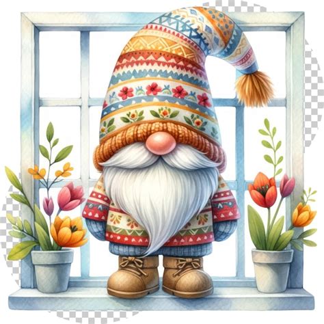 Premium Psd Gnome Spring Seasonal Watercolor Clipart Illustration