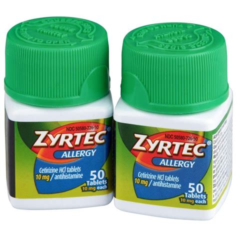 Zyrtec Tablets 10 Mg 50 Ct 2 Pk