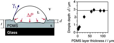 Solid Supported Thin Elastomer Films Deformed By Microdrops Soft