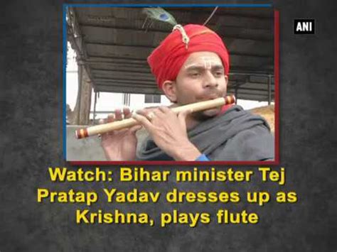 Watch Bihar Minister Tej Pratap Yadav Dresses Up As Krishna Plays