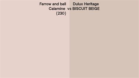 Farrow And Ball Calamine 230 Vs Dulux Heritage BISCUIT BEIGE Side By