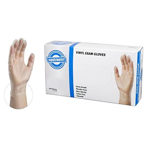 Supplymaster Smcve4m Vinyl Exam Disposable Gloves 4 Mil Powder Free