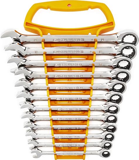 GEARWRENCH 12 Pc 12 Pt Ratcheting Combination Wrench Set Metric