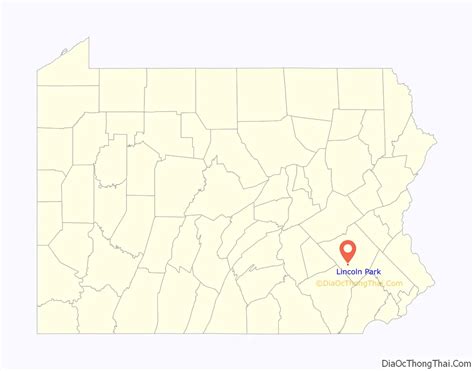 Map of Lincoln Park CDP, Pennsylvania