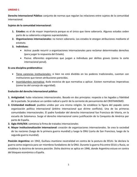 Resumen Primer Parcial Derecho Internacional Publico Unlam Udocz