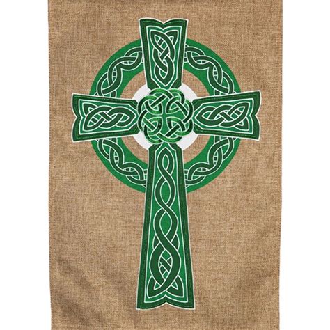 Evergreen Burlap Garden Flag Celtic Cross High Quality Durable