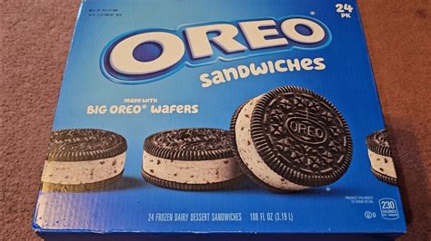 Costco Item Review Oreo Sandwiches Big Oreo Wafer Ice Cream Frozen Dairy Dessert Taste Test