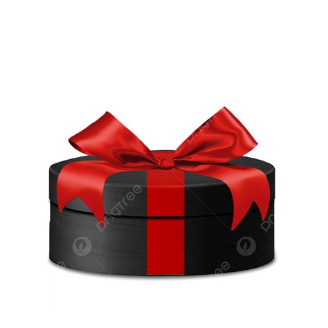 Black Red Round Gift Box Gift Box Birthday Present Present Png