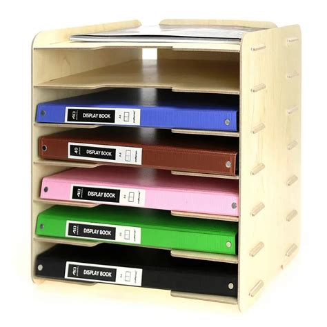 1pcs Creative Artisan Wood Office A4 File Storage Rack Desktop Multi