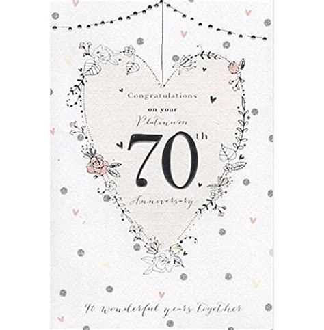 On Your Platinum 70th Wedding Anniversary Card Good Quality Card