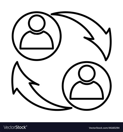 Peer To Icons With Black Outline Style Royalty Free Vector