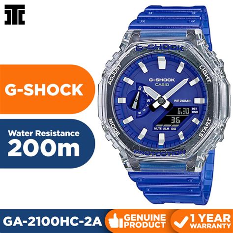 Casio G Shock GA 2100 Hidden Coast Series Transparent Blue CasiOak