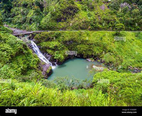 Maui Hawaii Hana Highway Wailua Iki Falls Wailuaiki Road To Hana