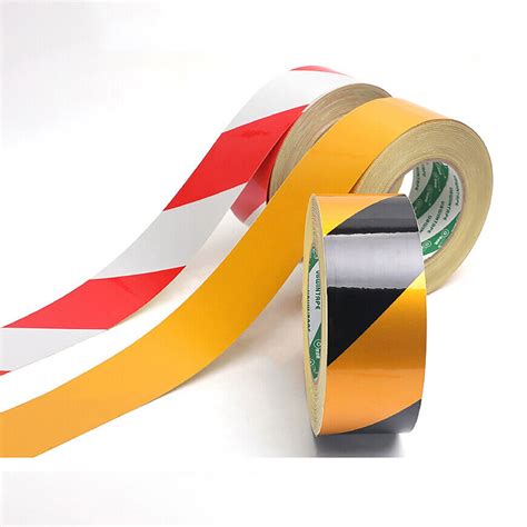 50m Reflective Tape Visibility Tape Hazard Warning Flagging Tapes Self Adhesive Ebay