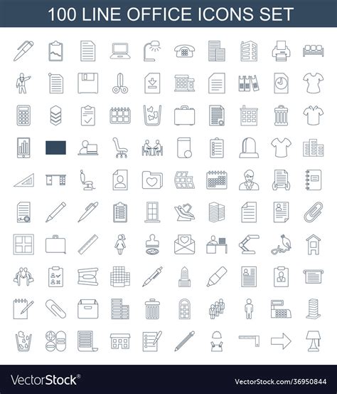 Office icons Royalty Free Vector Image - VectorStock