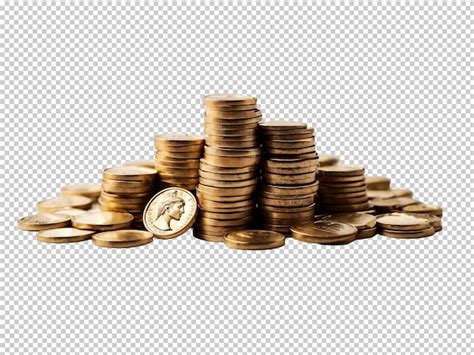 Premium Psd Stack Of Gold Coin On Transparent Background