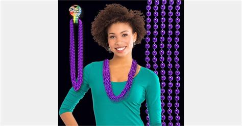Metallic Purple Mardi Gras Beads With Your Logo