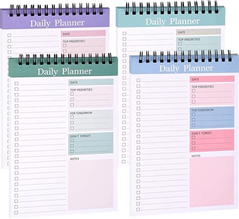 Daily Planner Notepad For Productivity 4 Pack To Do List Notepad 52