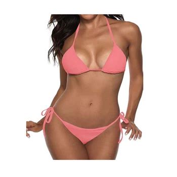 Women Two Piece Swimsuit Sexy Swimwear Halter String Triangle Bikini