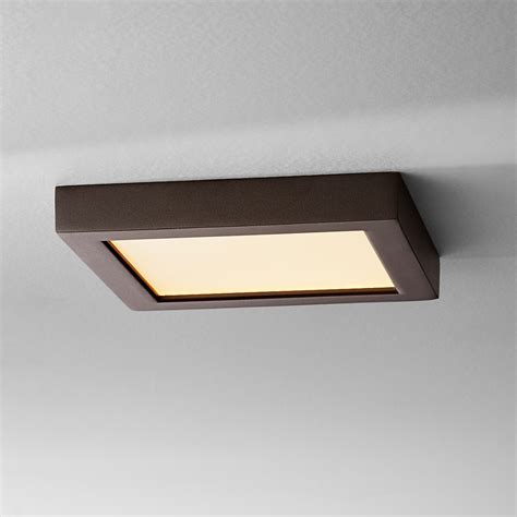 Optics Lighting 1 Light Bronze Aluminum Flush Mount Ceiling Light In