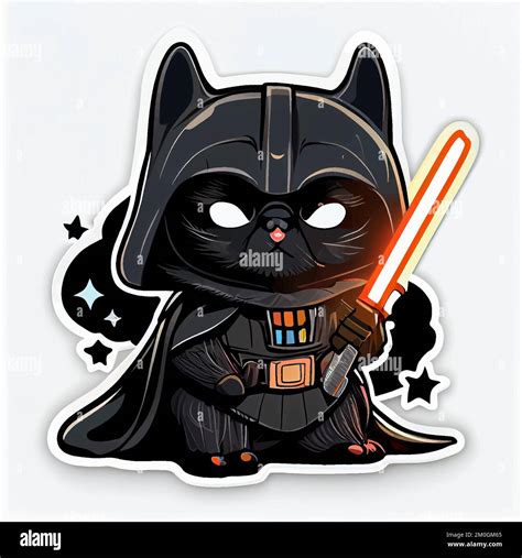 Black cat kitty cute darth vader costume Stock Photo - Alamy