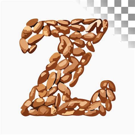 Dise O De Letras Z Fuente Elegante Almendras Alfabeto Vector Premium