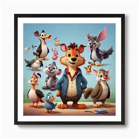 Group Of Cartoon Animals Art Print by mamohashem - Fy