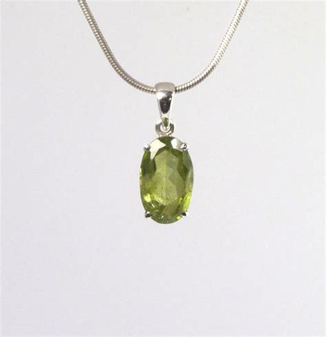 Unikat Anh Nger Peridot Oval Karfunkel Mineralien