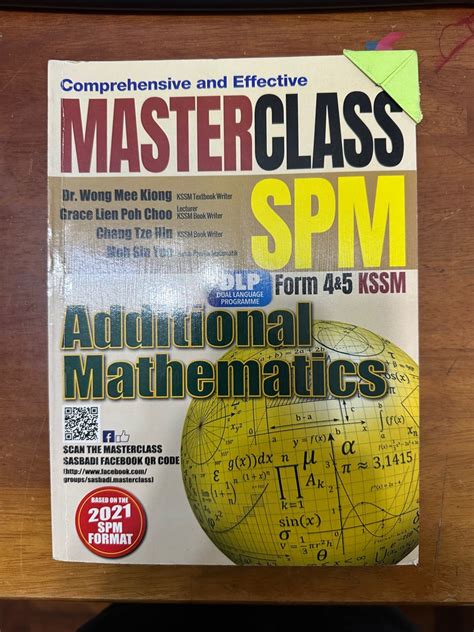 SPM KSSM Masterclass Additional Mathematics Form 4 5 Textbook