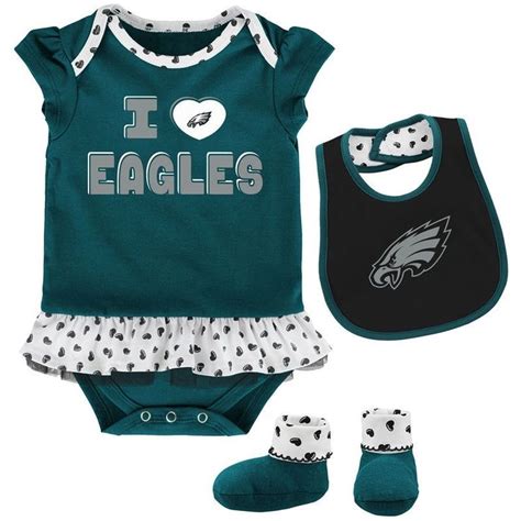 Philadelphia Eagles Girls Newborn And Infant Team Love Bodysuit Bib