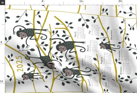 Spoonflower Tea Towel Calendar Calendar Laure Jacquenette