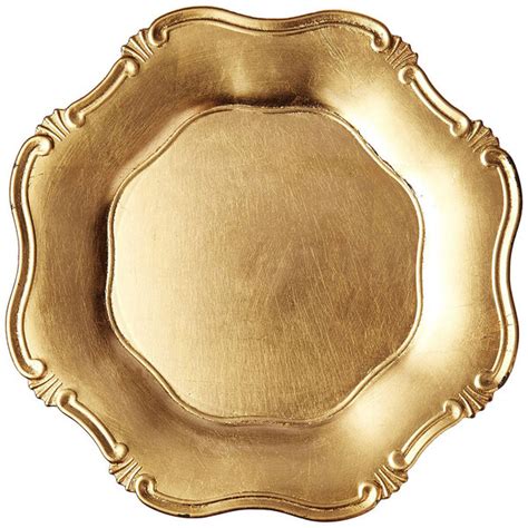 The Jay Companies A275gr 13 Round Gold Baroque Plastic Charger Plate