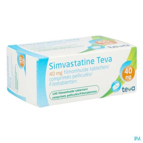 Simvastatine 40mg Teva Comp Enrob 100 X 40mg Apotheek Bouckaert