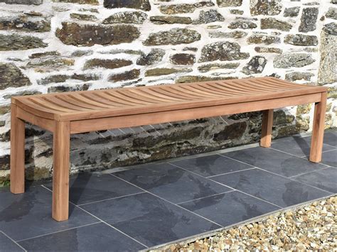 Backless 4 Seater Teak Garden Bench 6ft180cm Patio Garden Furniture