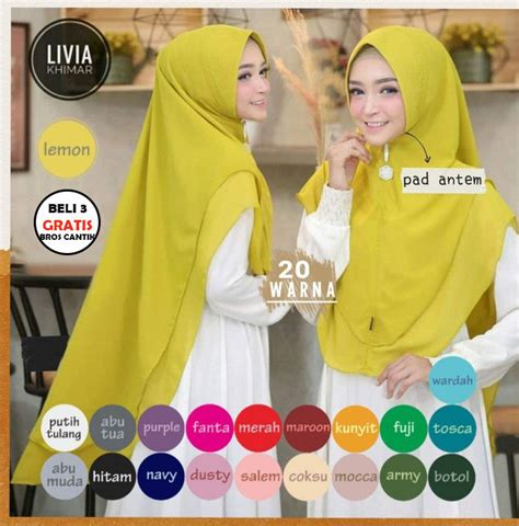 [bisa Cod]khimar Livia Pinguin Simple 2 Layer Instan Oval Siffon Fine