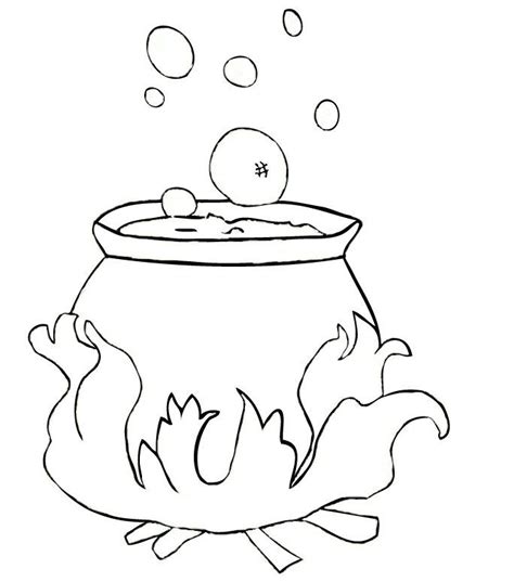 Easy Witch Cauldron Drawing Clip Art Library