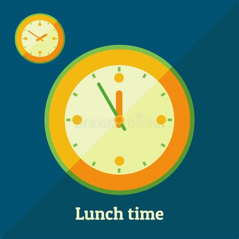 Lunch Time Clock Stock Vector Illustration Of Design 34340977