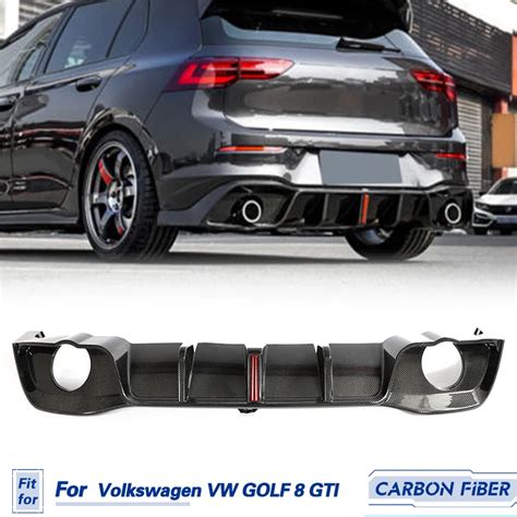 Bumper Belakang Diffuser Serat Karbon Bibir Untuk Volkswagen VW Golf 8